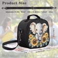 thumbnail image 5 of Jeiento Elephant Lunch Box for Girls Boys Toddler Meal Prep Lunch Bag Sunflower Small Insulated Cooler Bag with Shoulder Strap Kids Lunchbox for Kindergarten Primary School Black, 5 of 6