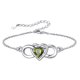 thumbnail image 1 of Silvora Mujer Corazón Infinito Pulsera Peridoto sintético Piedra natal Pulsera de plata esterlina Regalo de cumpleaños para madre e hija - agosto, 1 of 8