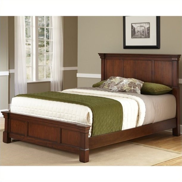 Home Styles The Aspen Collection Queen Bed, Rustic Cherry/Black