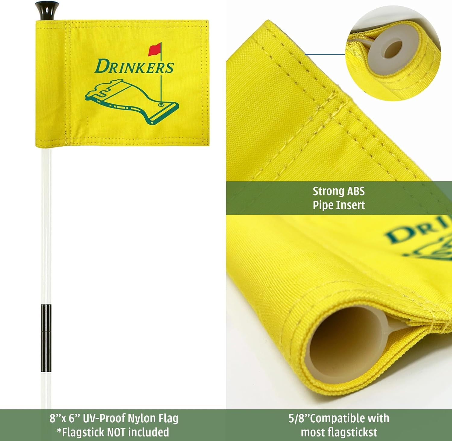 WATSY Drinkers Yellow Golf Pin Flag 8