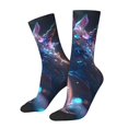 thumbnail image 1 of Balery Crystal Pattern White Horse Calcetas Largas con Estampado para Hombre y Mujer – Suaves y Transpirables, Talla Única (US 5-11), 1 of 6