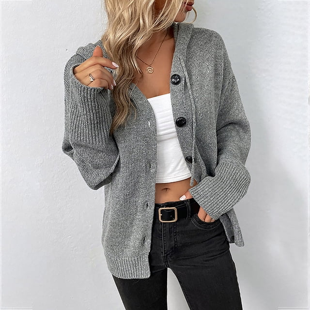 Qertyioot Christmas Womens 2023 Winter Coat Discount Loose Dark Color Rope Knitting Cardigan Jacket