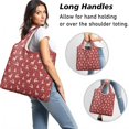 thumbnail image 2 of 5 Pack Foldable Shopping Bag,Red Christmas Reindeer Pattern Reusable Grocery Bags with Pockets,Large Reusable Tote Bags with Handles Waterproof & Lightweight, 2 of 6