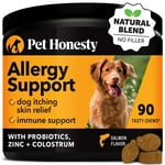 Dog Allergy & Itch Relief - Advanced Itch Supplement with Probiotics for Dogs - Immune Support & Skin Relief for Seasonal Allergies - Natural Itchy Skin & Paw Relief - (Salmon, 90 Ct)