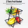thumbnail image 4 of Cesta De Frutas, 2 Niveles, Mango De Madera Multifuncional, Estructura Estable, Alambre De Metal, Organizador De Almacenamiento De Frutas Para Aperitivos Y Verduras, 4 of 7