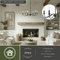 thumbnail image 2 of Annabelle 6 Light Matte Black Farmhouse Chandelier Candelabra, 2 of 11