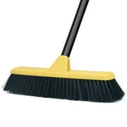 LandHope Push Broom, 47"Metal Long Handled 11"Wide Soft Bristle for Indoor&Outdoor, Black
