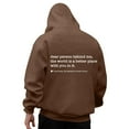 thumbnail image 2 of YaEYa Dear Person Behind Me Graphic Hoodies for Men Funny Novelty Pullover Sweatshirt Xmas Gifts Sincerely Yours Hoodie Brown L, 2 of 7