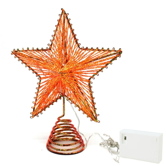 Decoración para árbol de Navidad CVHOMEDECO. Estrella naranja brillante