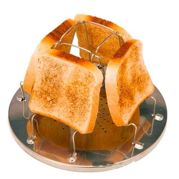 Camping Toaster for Gas Stove – 4-Slice Stainless Steel Stovetop Bread Toast Rack for Outdoor Cooking, Hiking, BBQ, and Picnics – Compact and Portable Camp Stove Toaster