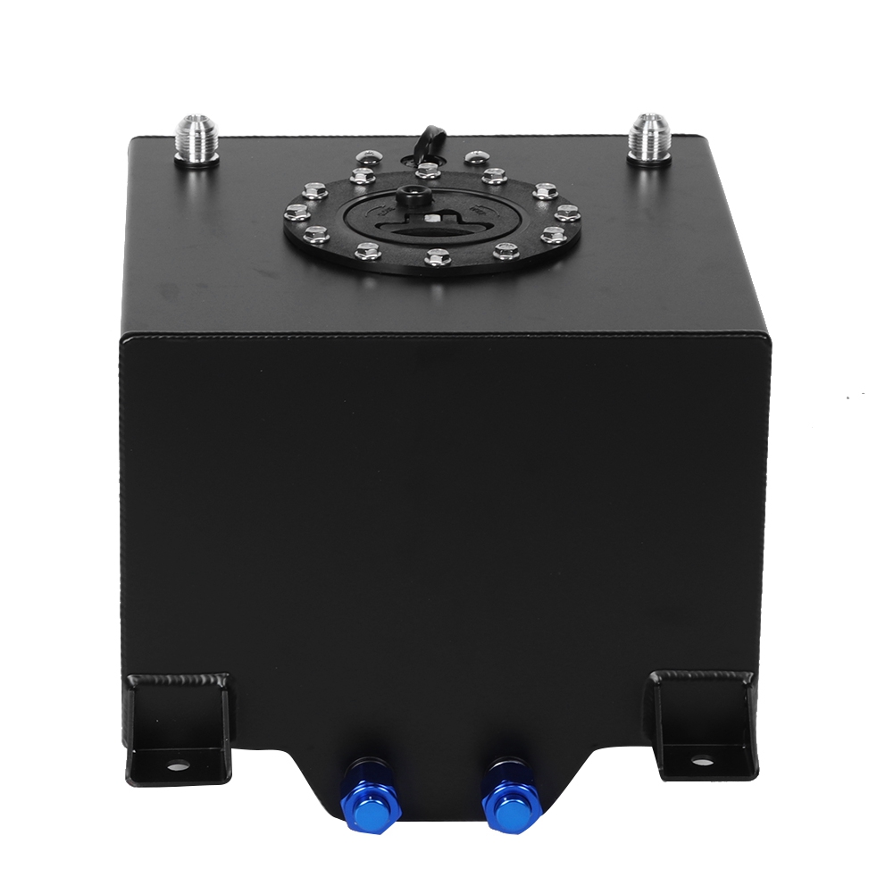 Tebru 5 Gallon Universal Aluminum Fuel Cell Gas Tank Black Practical Auto Car Accessory