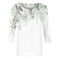 thumbnail image 4 of Birdeem Blouse Mode Femme Manches Trois-Quarts Col Rond Rétro Imprimé de Pâques Ample, 4 of 12