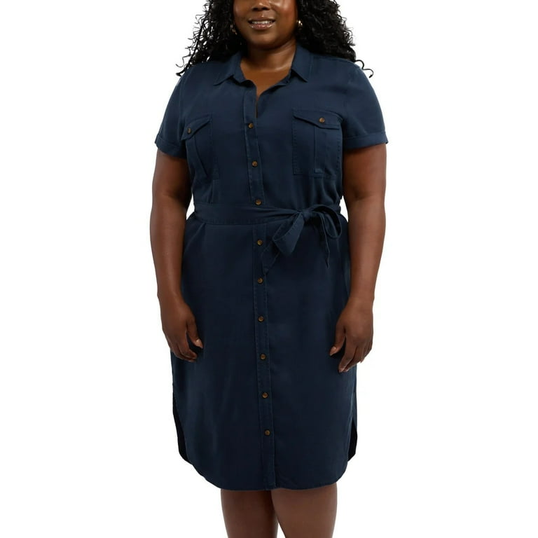Teddi Rose Women's Tencel Shirt Dress | Navy, Medium - Walmart.com Teddi Rose Women's Tencel Shirt Dress | Navy, Medium - Walmart.com