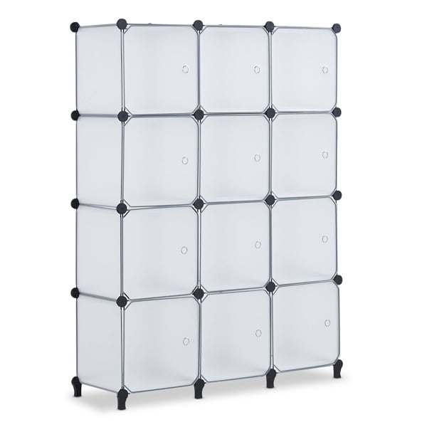 Fithood 12 Cube Storage Organizer with Doors,Cubes Portable Closet