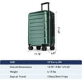 thumbnail image 6 of Carry On Luggage 22x14x9 Airline Approved,22 Inch Hard Shell Suitcase with Double Spinner Wheels TSA Lock,Travel Rolling Luggage with Cup Holder for Men Women,Green, 6 of 13