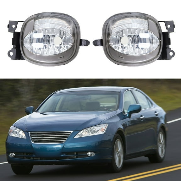 Genrics Fog Lights Assembly Replacement for 2007 2008 2009 Lexus ES350 Front Bumper Chrome Fog Light With Bulbs Kit