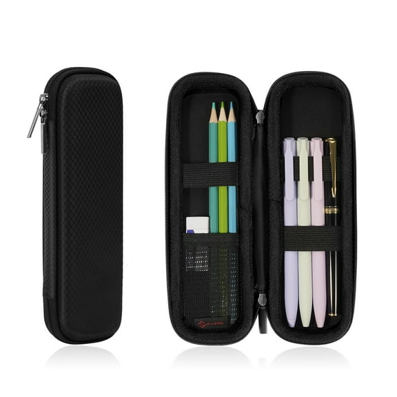 FINPAC Pencil Case, Hard Shell EVA Pen Pouch with Zipper, Shockprooof Storage Holder for Executive Fountain Pens, Stylus, Data Cables