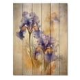 thumbnail image 3 of Designart "Purple Yellow Impression Of Iris Vivid Florals" Floral Print on Natural Pine Wood, 3 of 5