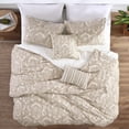 thumbnail image 3 of Rhapsody White 5 PC Queen Riverbrook Home Rhapsody 5 PC Medallion Clip Jacquard White - King - 5 Piece, 3 of 5