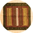 thumbnail image 1 of Ahgly Company Indoor Round Abstract Orange Contemporary Area Rugs, 4' Round, 1 of 1