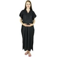 thumbnail image 3 of Bimba Maternity Hospital Kaftan With Belt Rayon Nursing Night Gown, Front & Back Buttons, 3 of 7