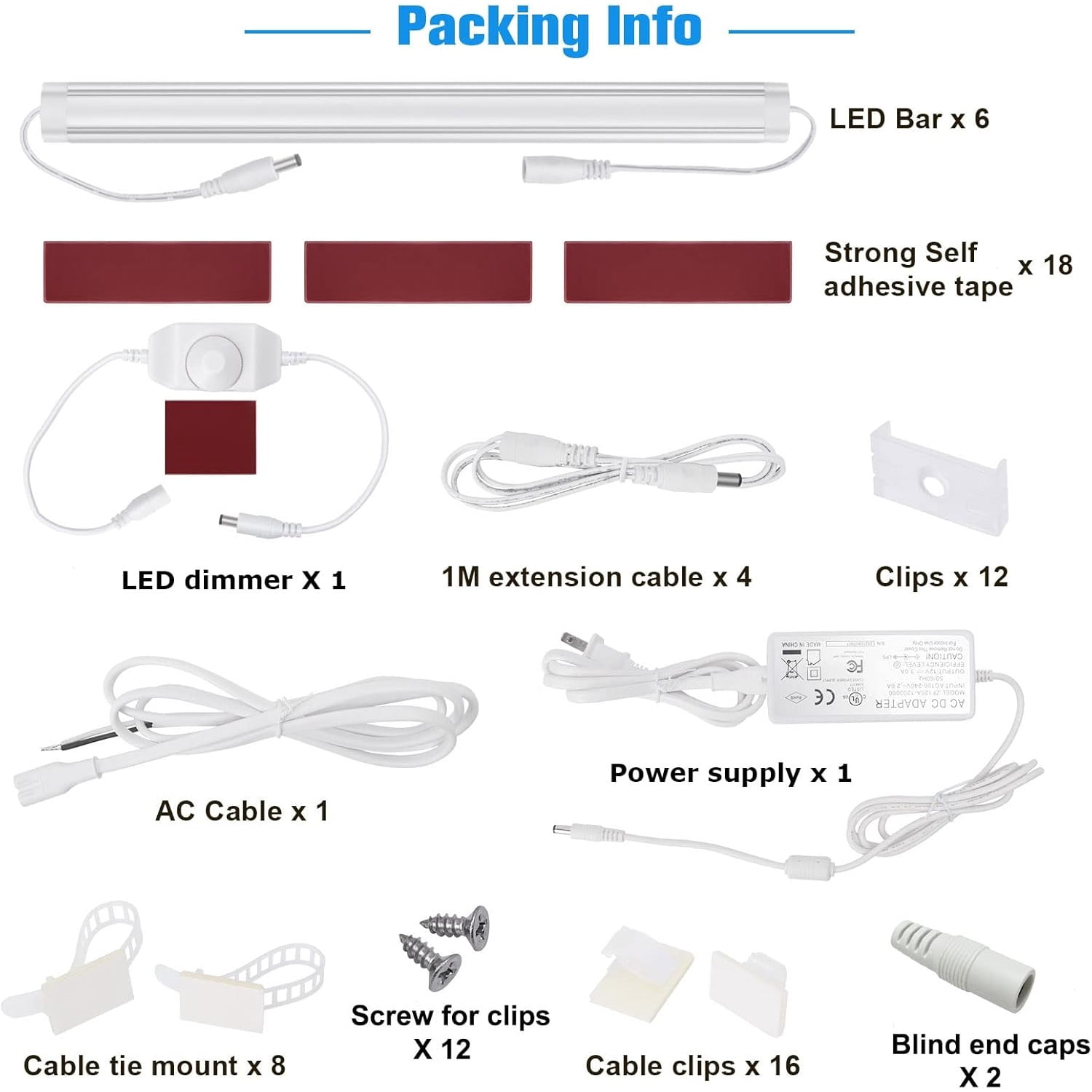 Under Cabinet LED Lighting Kit, Super Bright, 6 PCS 12” Slim Light Bars, 31W 2000 Lumen, Dimmable, Plug or Wired Power Adapter, for Kitchen Cabinets Counter Shelf Workbench (Warm White 3000K)