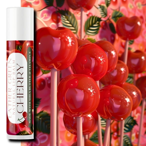 Cherry Natural Lip Balm, Pack of 3 by LatherGreen