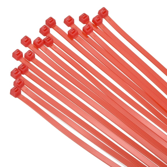 Uxcell 200PCS Cable Zip Ties 12 Inch, Self-Locking Nylon Wire Ties with 50 lbs Tensile Strength for Indoor and Outdoor, Red