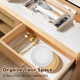 thumbnail image 6 of Godance Shelf and Drawer Liner for Kitchen Cabinet, Non Adhesive Non Slip Liner with 1 Knife and Ruler, Waterproof Washable EVA Mat for Kitchen, Drawer, Fridge, 11.8 x 236inch, White, 6 of 7