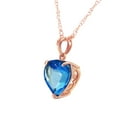 thumbnail image 2 of Galaxy Gold 14K Rose Gold 6.3 Carat Natural Heart-Shaped Blue Topaz Pendant Necklace - December Birthstone - Communication & Serenity - 16" to 24" - Fine Jewelry for Women, 2 of 2