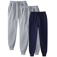 thumbnail image 2 of 3 Pack Mens Athletic Sweatpants With Zipper Pockets Solid Color Casual Sports Drawstring Ankle Pants Black, 2 of 3