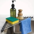 thumbnail image 4 of Triangle Roll Up Sink Corner Drying Rack, Foldable Silicone Dish Drainer for Kitchen Counter, Heat Resistant Stainless Steel Storage Shelf for Pots and Tableware, Space Saving Kitchen Tool, 4 of 4
