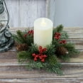 thumbnail image 2 of geerera Christmas Candle Ring, Artificial Candle Rings with Red Berry, Christmas Wedding/Home Table Centerpieces, for Kitchen Cabinets/Windows/Front Door Pillars, 2 of 9