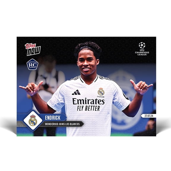 Endrick 2024 Topps Now Wonderkid Joins Los Bloncos Rookie Card #142
