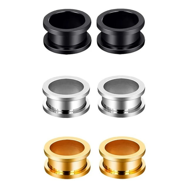 Expansores De Acero Inoxidable Color Negro Plateado Dorado