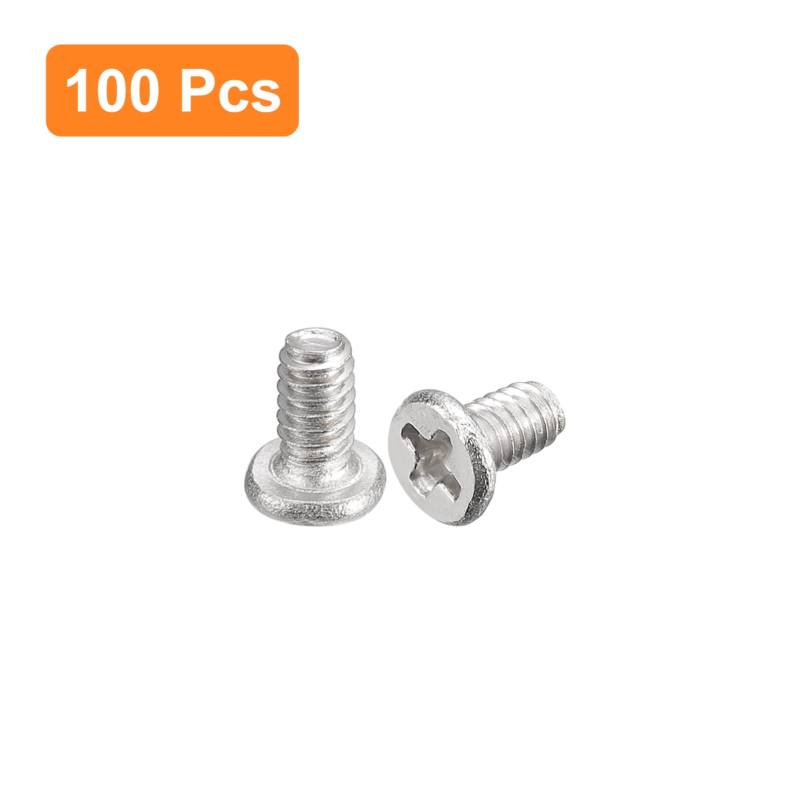 Unique Bargains Flat Round Head Phillips Drive Machine Screws Silver Tone M1.4-0.3 x 3mm