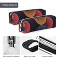 thumbnail image 4 of Pofeuu Circular Stripes Print Leather Pencil Case, Leather Pencil Pouch Large Capacity, Big Pencil Pouch with Zipper Vintage Pen Bag Fountain Pen Holder, 4 of 7