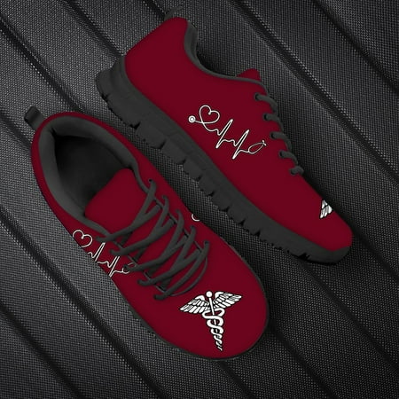

Gradient Nurse/Stethoscope Heartbeat Print Men Flats Sneaker Women Casual Shoes Lace Up Designer Ladies Running Jogging Shoes