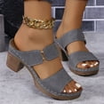 thumbnail image 3 of Mepaouo Womens Heel Sandals Cutout Slip on Slides Arch Support Platform Walking Shoes Grey 6, 3 of 6