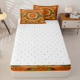 thumbnail image 4 of Erosebridal Retro Sun Mandala Zipper Full Size Comforter Sets with Fitted Sheet and 2 Pillowcases,Floral Zipper Bedding Set For Adults,Reversible,4pcs, 4 of 7