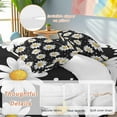 thumbnail image 2 of White Daisy Bedding Duvet Cover Set Queen Size 4 Pieces Flowers Black Background Modern Art Bedding Set with Zipper Closure, 1 Comforter Cover 90x92 Inches 1 Flat Sheet & 2 Pillow Cases, 2 of 7