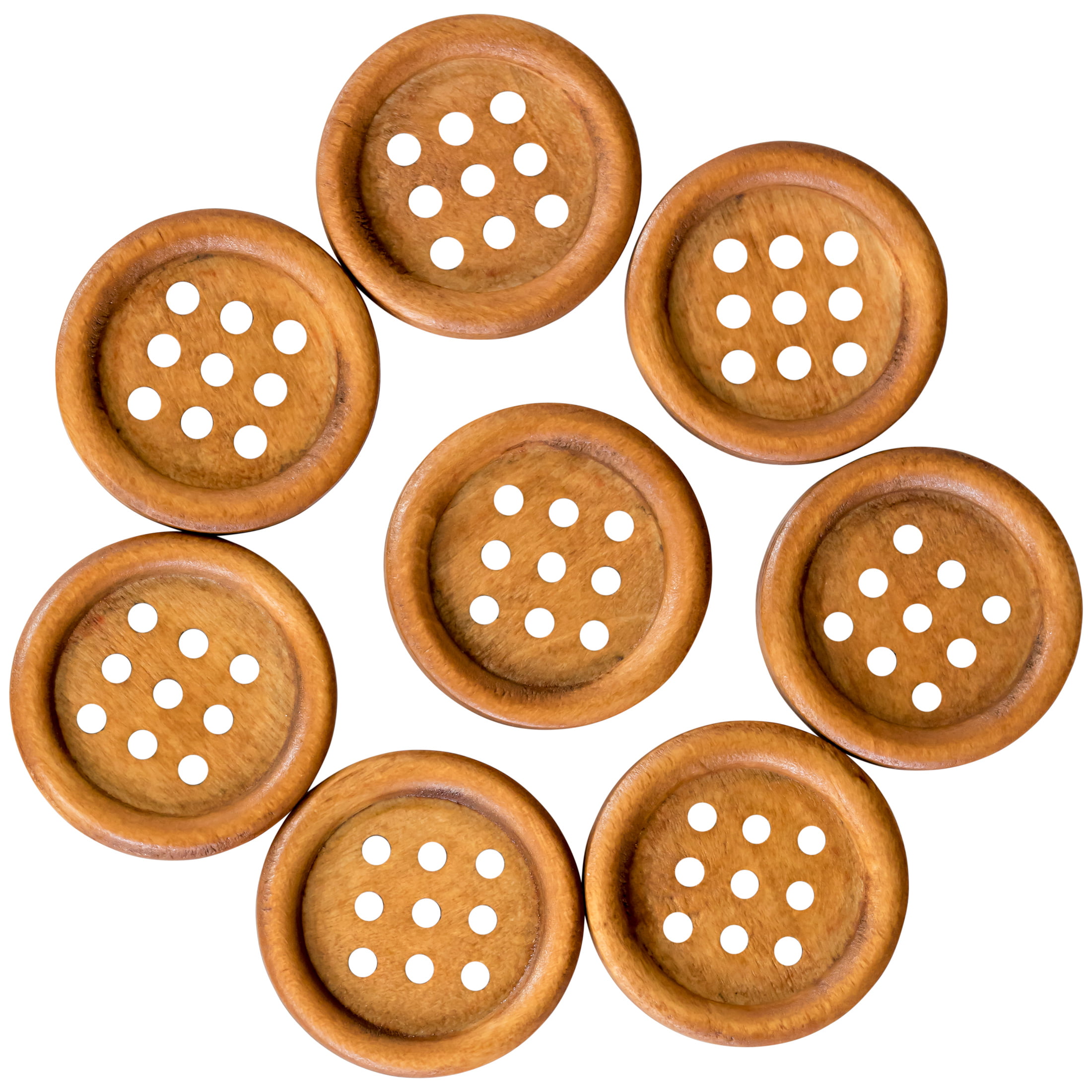 Organic Elements Brown 1 Sew Thru 2-Hole Wood Buttons, 8 Pieces 