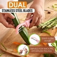 thumbnail image 2 of Pelador de verduras giratorio de primera calidad, mango de agarre suave y hojas de acero inoxidable ultra afiladas: pelador de cocina perfecto para verduras, frutas, patatas, zanahorias y manzanas - L, 2 of 5