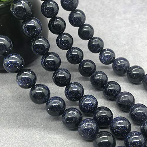 Jewelry Making DIY Blue Sand Stone Round Gemstone Beads Strand 15"6-12mm 