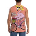 thumbnail image 4 of Pofeuu Flamingo Riding a Bicycle Print Men's Muscle T-Shirt, Sleeveless, Muscle Tank, Classic Muscle Tee Top For Men Casual Sleeveless Muscle T-Shirt Trendy Clothes-Small, 4 of 7