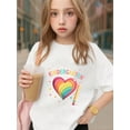 thumbnail image 1 of Young Boy's/Girls Rainbow Heart Cotton Graphic Tees, Back To School Clothes Girls, Summer Tops With Kindergarten Theme, Gift For First Day of School, Cute, Fun, Kids Clothes Girls, 1 of 6