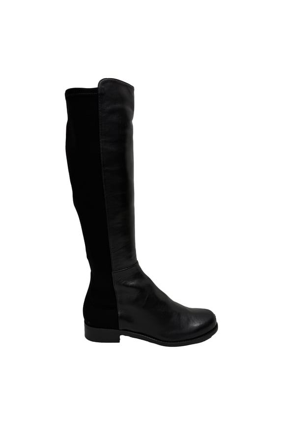 Pre-Owned Stuart Weitzman 5050 Over The Knee Boots in Black Leather and Suede