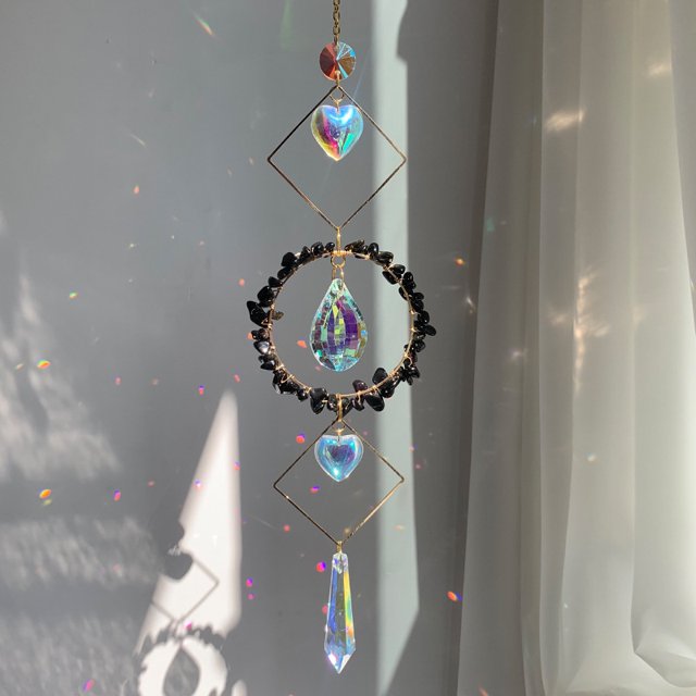 Nvzi Bola de prismas de cristal atrapasol para colgar en la ventana, decoración navideña para jardín - B29