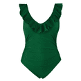 thumbnail image 2 of Hilor Women's One Piece Swimsuits Ruffled Plunging V Neck Swimwear Shirred Monokini Bathing Suit, 2 of 7