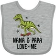thumbnail image 3 of Inktastic Nana and Papa Love Me Dinosaur Grandson Boys Baby Bib, 3 of 4